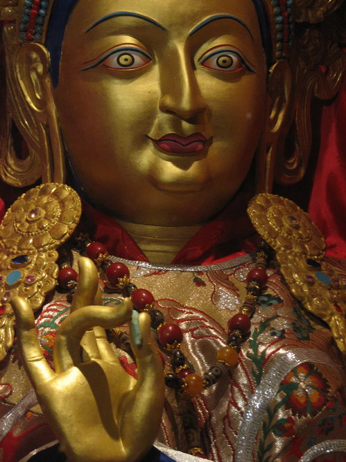 Statue in small temple behind the Jokhang. Lhasa, Tibet.